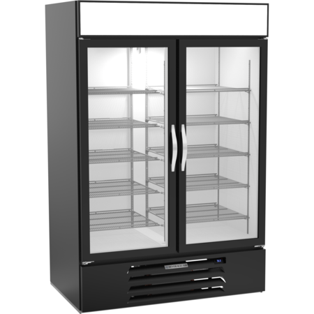 BEVERAGE-AIR Glass Door Merchandiser, Refrigerator, 46.2 cu. ft. Capacity, Black MMR49HC-1-B